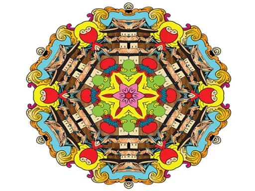 Yetişkinler ve Çocuklar için Mandala Boyama Kitabı