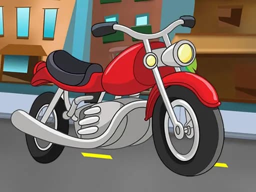 Çizgi Film Motorlu Bisiklet Yapbozu